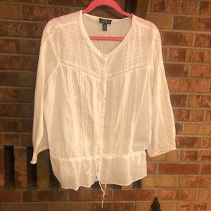 Pretty button up top